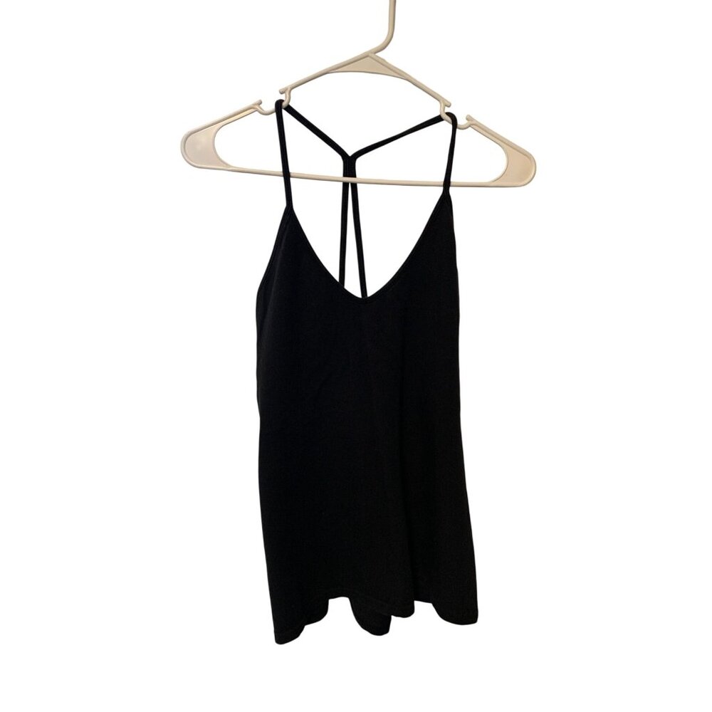 Pro Spirit Womens Size XL Bra Built In Tank Shirt Top Black Racerback Sleeveless